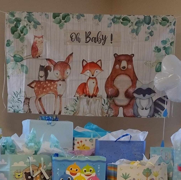 Woodland Creatures Baby Shower Banner - Picture 1 of 2